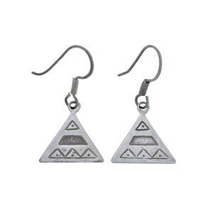 Vintage Sterling Silver 925 Geometric Triangle Dangle Earrings